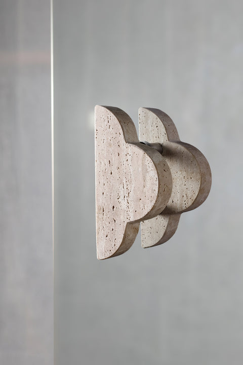 Cream Travertine Lotus Pull