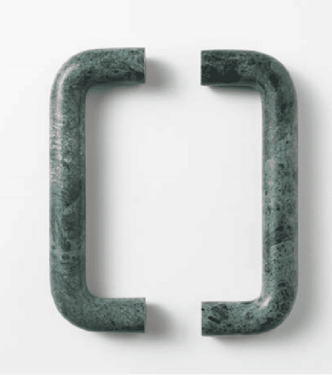 U-Shaped Indian Floral Green Door Handles