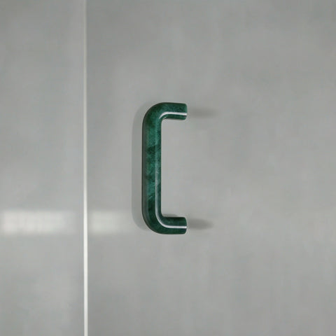 U-Shaped Indian Floral Green Door Handles