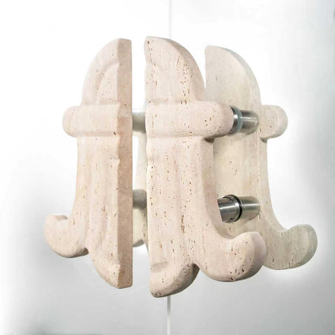 Fleur-Shape Beige Travertine Entrance Door Handle