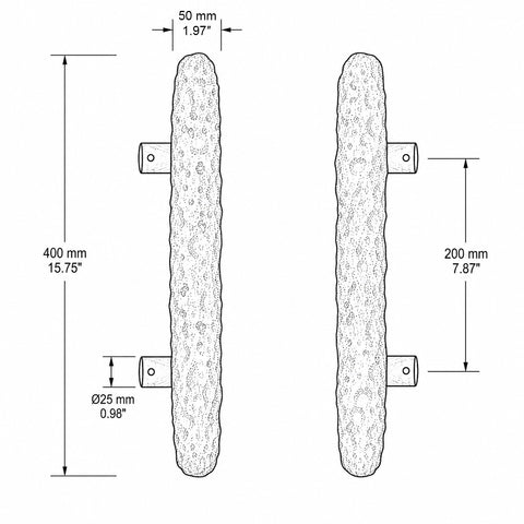 Baguette Faceted Door Handle