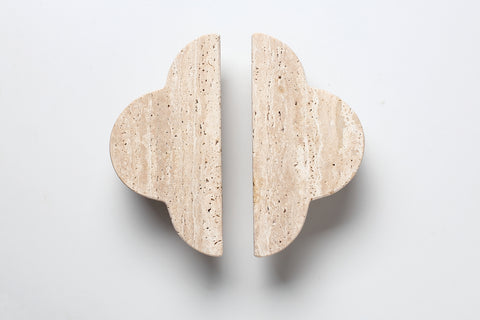 Cream Travertine Lotus Pull