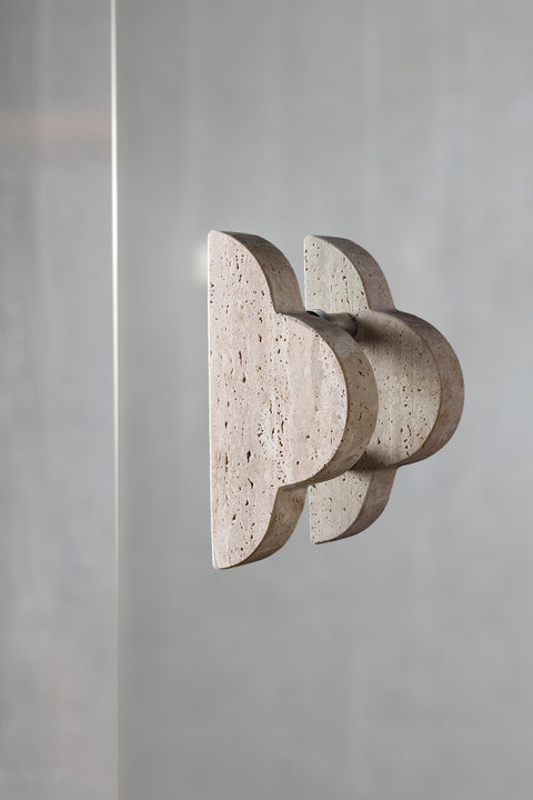 Cream Travertine Lotus Pull