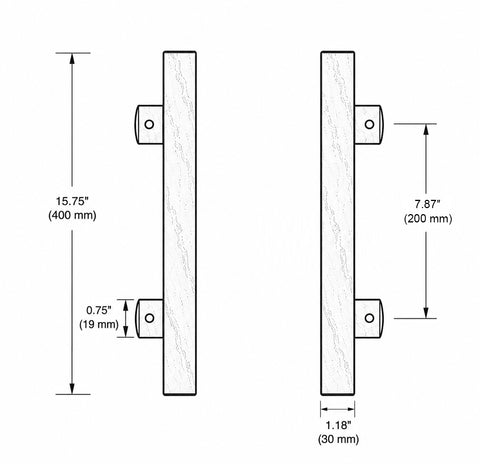 RainforestSlabDoorHandles size