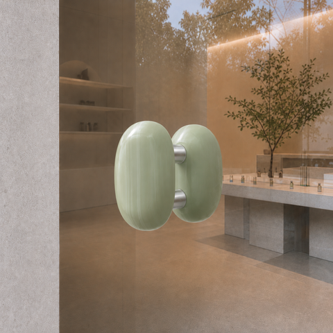 Green Onyx Pebble Door Handles