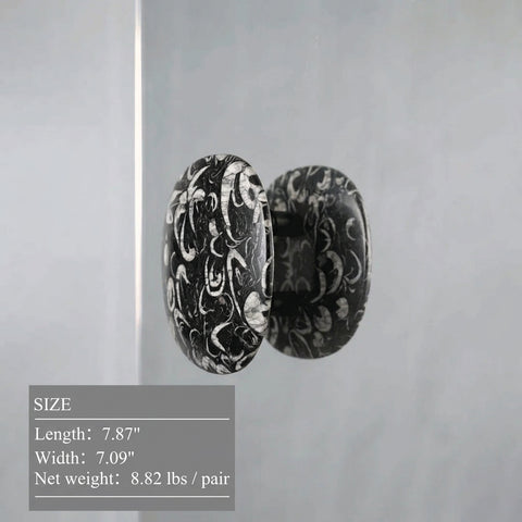 Shell Fossil Marble Door Handles