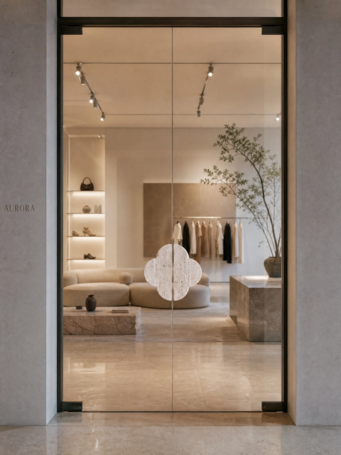 Cream Travertine Lotus Pull